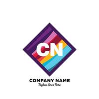 CN initial logo With Colorful template vector. vector