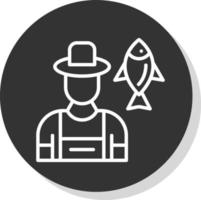 Fisherman Vector Icon Design