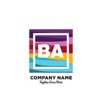 BA initial logo With Colorful template vector. vector