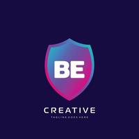 BE  initial logo With Colorful template vector. vector