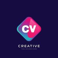 CV initial logo With Colorful template vector. vector