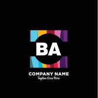 BA initial logo With Colorful template vector. vector