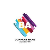 BA initial logo With Colorful template vector. vector