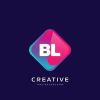 BL  initial logo With Colorful template vector. vector