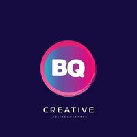 BQ  initial logo With Colorful template vector. vector