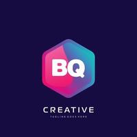 BQ initial logo With Colorful template vector. vector