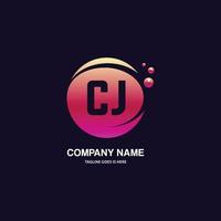 CJ initial logo With Colorful Circle template vector