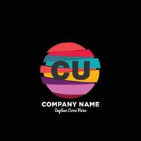 CU initial logo With Colorful template vector. vector