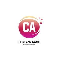CA initial logo With Colorful Circle template vector