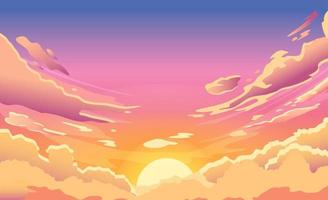 Anime scenery, sunset, anime school girl, clouds, artwork, Anime