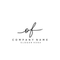 Initial OF handwriting of signature logo vector
