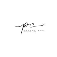 Initial PC handwriting of signature logo vector