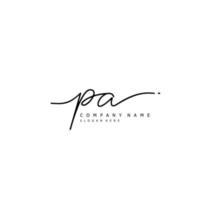 Initial PA handwriting of signature logo vector