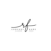 Initial RF handwriting of signature logo vector