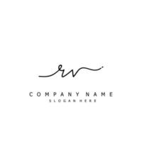 Initial RV handwriting of signature logo vector