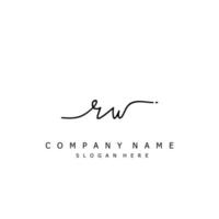 inicial rw escritura de firma logo vector