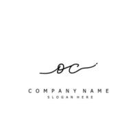 Initial OC handwriting of signature logo vector