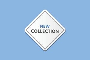 New Collection text Button. New Collection Sign Icon Label Sticker Web Buttons vector
