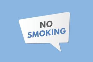 no smoking text Button. no smoking Sign Icon Label Sticker Web Buttons vector