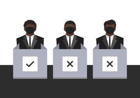 set of human voter at polling station background vector