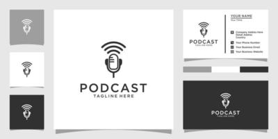 icono de micrófono de podcast. elemento de diseño de plantilla de logotipo de símbolo web vector