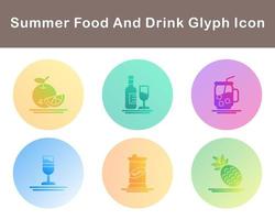 Summer Food And Drink Vector Icon Set