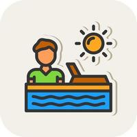 Sunbathing Vector Icon Design