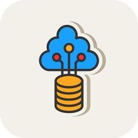 diseño de icono de vector de datos de nube