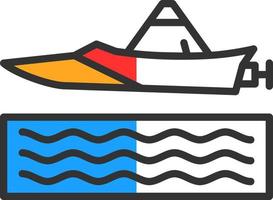 Jet Sprint Boat Racing Vector Icon Design