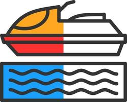 Jet Skiing Vector Icon Design