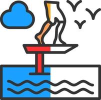 Sit Down Hydrofoiling Vector Icon Design