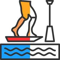 Standup Paddleboarding Vector Icon Design