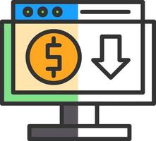 Online Income Vector Icon Design