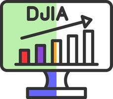 diseño de icono de vector de djia