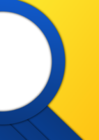 Simple and elegant flyer or poster templates background with blue and yellow main colors. Available transparent circle shape for image and text space. Suitable for advertising and promotion. png