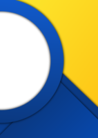 Simple and elegant flyer or poster templates background with blue and yellow main colors. Available transparent circle shape for image and text space. Suitable for advertising and promotion. png