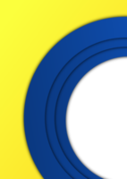 enkel och elegant flygblad eller affisch mallar bakgrund med blå och gul huvud färger. tillgängliga transparent cirkel form för bild och text Plats. lämplig för reklam och befordran. png