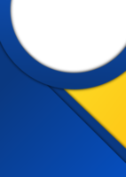 Simple and elegant flyer or poster templates background with blue and yellow main colors. Available transparent circle shape for image and text space. Suitable for advertising and promotion. png