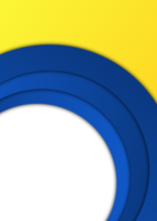 enkel och elegant flygblad eller affisch mallar bakgrund med blå och gul huvud färger. tillgängliga transparent cirkel form för bild och text Plats. lämplig för reklam och befordran. png