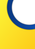 simples e elegante folheto ou poster modelos fundo com azul e amarelo a Principal cores. acessível transparente círculo forma para imagem e texto espaço. adequado para publicidade e promoção. png