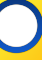 Simple and elegant flyer or poster templates background with blue and yellow main colors. Available transparent circle shape for image and text space. Suitable for advertising and promotion. png