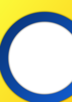 Simple and elegant flyer or poster templates background with blue and yellow main colors. Available transparent circle shape for image and text space. Suitable for advertising and promotion. png