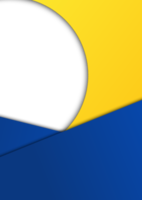 Simple and elegant flyer or poster templates background with blue and yellow main colors. Available transparent circle shape for image and text space. Suitable for advertising and promotion. png