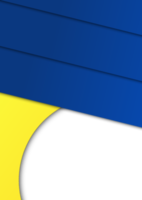 simples e elegante folheto ou poster modelos fundo com azul e amarelo a Principal cores. acessível transparente círculo forma para imagem e texto espaço. adequado para publicidade e promoção. png