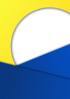 Simple and elegant flyer or poster templates background with blue and yellow main colors. Available transparent circle shape for image and text space. Suitable for advertising and promotion. png