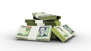 3d rendering of Stack of Cuban Peso notes. bundles of Cuban currency notes png