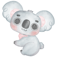 mignonne et kawaii content sourire bébé koala garderie faune animal aquarelle main La peinture png