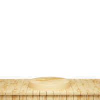 Wooden table, wood table top front view 3d render isolated png