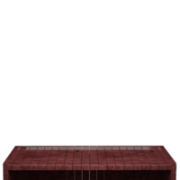 Wooden table, wood table top front view 3d render isolated png