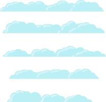 Blue bubbles cloud. Isolated Cartoon flat illustration. White sky and good summer weather. vector